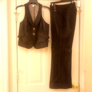 Two piece dark denim set ...vest and pant